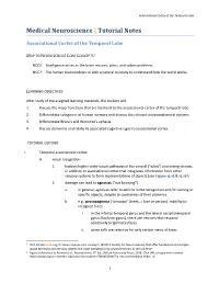 Medical Neuroscience | Tutorial Notes