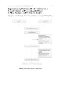Short-Term Exposure to Air Pollution and Cardiac Arrhythmia: a Meta-Analysis and Systematic Review