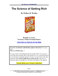 The Science of Getting Rich the Science of Getting Rich