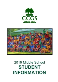 2019 Middle School STUDENT