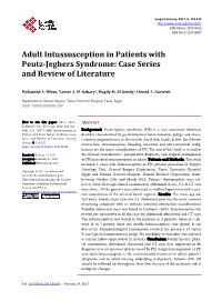 Adult Intussusception in Patients with Peutz-Jeghers Syndrome: Case Series and Review of Literature