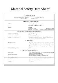 Cotton String Buff MSDS 1420300