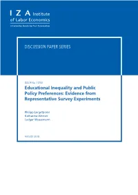 Educational Inequality and Public Policy Preferences: Evidence from Representative Survey Experiments