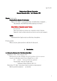 Engineering of Energy Conversion Summer Semester 2011, by I