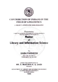 Master • ^V&lt; V% Library and Information Science