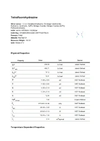 Tetrafluorohydrazine Datasheet