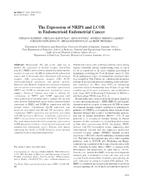 The Expression of NRIP1 and LCOR in Endometrioid Endometrial Cancer