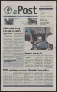The UWM Milwaukee Party Sweeps Elections Barrett Sworn In