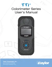 Colorimeter Series User's Manual