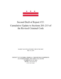 Cumulative Update to Sections 201-213 of the Revised Criminal Code