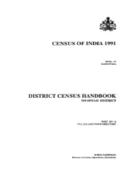 District Census Handbook, Dharwad, Part XII-A, Series-11