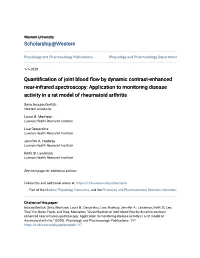 Quantification of Joint Blood Flow by Dynamic