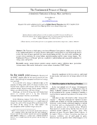 The Fundamental Process of Energy a Qualitative Unification of Energy, Mass, and Gravity