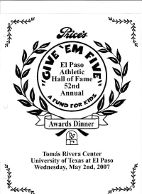 2007 Dinner Program
