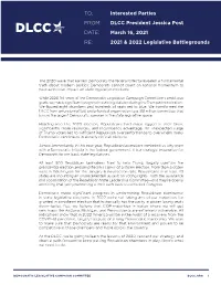 2021 & 2022 Legislative Battlegrounds