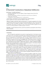 A Functorial Construction of Quantum Subtheories