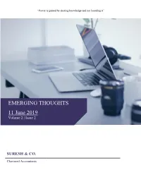 EMERGING THOUGHTS 11 June 2019 Volume 2 | Issue 2