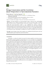 Energy Conservation and the Correlation Quasi-Temperature in Open Quantum Dynamics