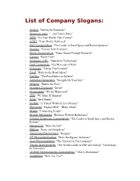 List of Company Slogans