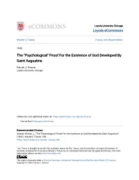 Proof for the Existence of God Developed by Saint Augustine