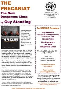 The Precariat: the New Dangerous Class