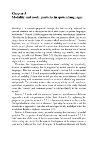Chapter 5 Modality and Modal Particles in Spoken Languages