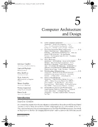 Computer Architecture and Design