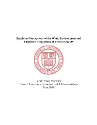 Employee Perceptions of the Work Environment and Customer Perceptions of Service Quality