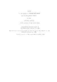 Guide to the Papers of Lachlan Macquarie and the Macquarie