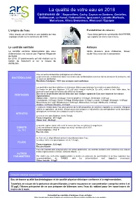 La Qualité De Votre Eau En 2018 Communes De : Bayonvillers, Cachy, Cayeux En Santerre, Gentelles