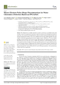 Muon–Electron Pulse Shape Discrimination for Water Cherenkov Detectors Based on FPGA/Soc