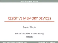 Resistive Memory Devices