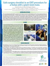 Safe Surgery Checklist in an EXIT Procedure for a Foetus with a Giant Neck Mass