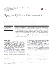 Validation of an HPLC-MS Method for the Determinatin of Vardenafil in Rat Urine