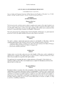 2010 Macedonian Law on Asylum and Temporary Protection