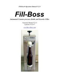 Automated Counter-Pressure Bottle and Growler Filler