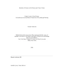Bachelor of Science in Art History and Theory Thesis Claude Lorrain's Great Escape