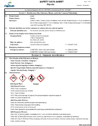 Digoxin SAFETY DATA SHEET Section 2. Hazards Identification