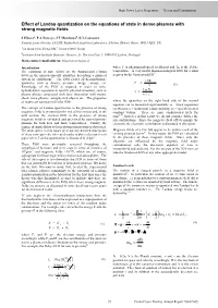 Effect of Landau Quantization on the Equations of State in Dense Plasmas with Strong Magnetic Fields