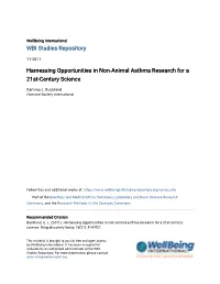 Harnessing Opportunities in Non-Animal Asthma Research for a 21St-Century Science