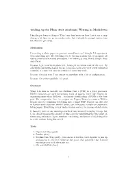 Tooling up for Plain Text Academic Writing in Markdown