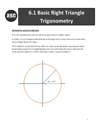 6.1 Basic Right Triangle Trigonometry