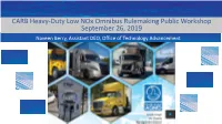 CARB Heavy-Duty Low Nox Omnibus Rulemaking Public Workshop