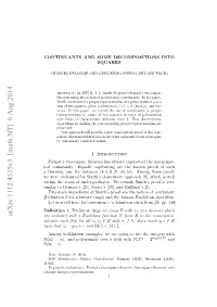 CONTINUANTS and SOME DECOMPOSITIONS INTO SQUARES 3 So, in Virtue of Smith’S Construction, Rather Than Computing the Whole Sequence We Need to Obtain