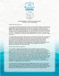 Palau Declaration on the Ocean Life and Future