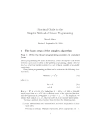 Practical Guide to the Simplex Method of Linear Programming
