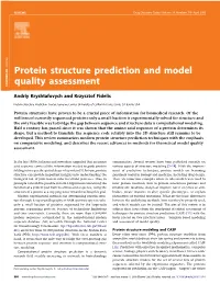 Protein Structure Prediction and Model Quality Assessment