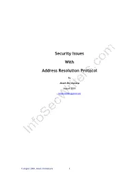 Security Issues with Address Resolution Protocol