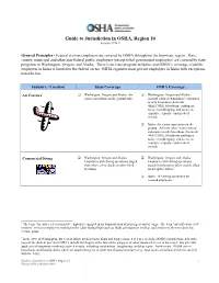 Guide to Jurisdiction in OSHA, Region 10 Version 2018.2