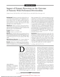 Impact of Primary Resection on the Outcome of Patients with Perforated Diverticulitis